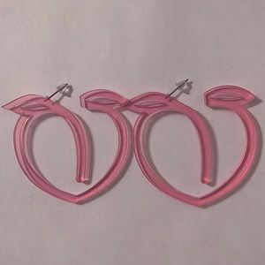 Clear Pink Peach Earrings
